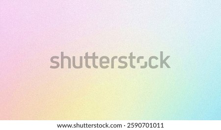 A subtly textured background features a soft pastel rainbow gradient. Colors transition smoothly from pale pink to light blue, creating a dreamy, ethereal effect. The texture adds visual depth.