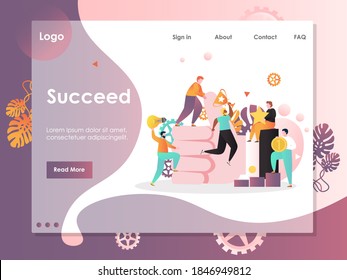 Succeed Website Template Web Page Landing Stock Illustration 1846949812 ...