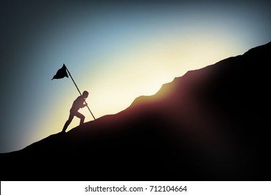 Success concept,businessman climbing to target - Powered by Shutterstock