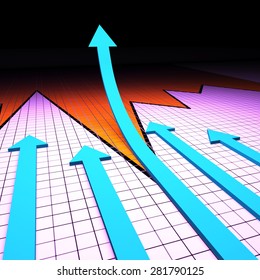 Success Graph Showing Progress Report And Graphs