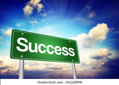 Success Green Road Sign Business Concept Stock Illustration 242228998 ...