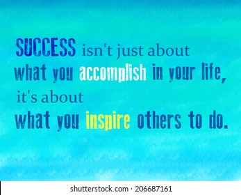  Success, inspirational quote on light blue background - Powered by Shutterstock