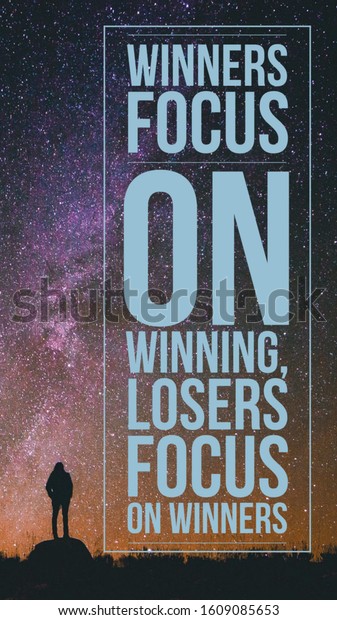 Success Quotes Winer Focus On Winning Stock Illustration 1609085653