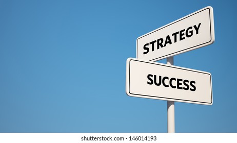 Success And Strategy Signpost With Clipping Path 