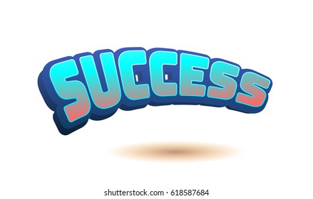 Success Text Title Headline 3d Fancy Stock Illustration 618587684 ...