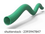 suction hose pipe.green pipe.3D Rendering