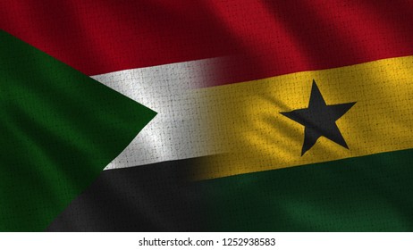 Sudan Ghana 3d Illustration Two Flag Stock Illustration 1252938583 ...