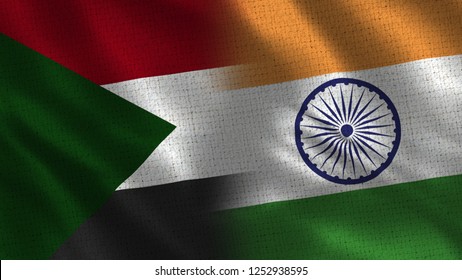 Sudan India 3d Illustration Two Flag Stock Illustration 1252938595 ...