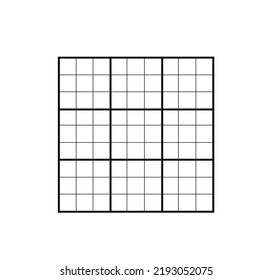 Sudoku Template Square Cell Table3x3 Puzzle Stock Illustration ...