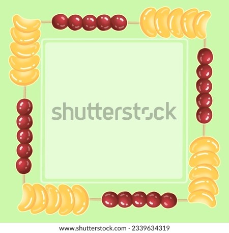 Sugar coated fruit candy frame, tangerine and cherry tanghulu frame