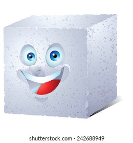 Sugar Cube Cartoon Character Laughing Isolated