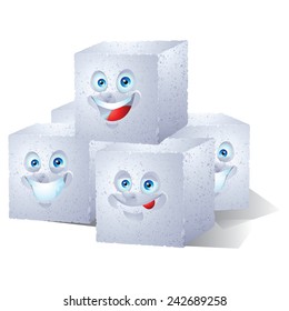 Sugar Cube Pile Cartoon Character Isolated