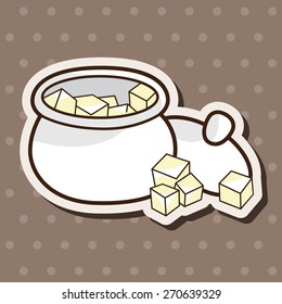 Sugar Cubes, Cartoon Stickers Icon