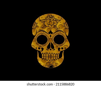 Sugar Skull, Day Of The Dead Cheese Icon Logo Symbol, 3d Illustration