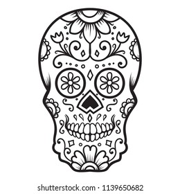 Tattoo Style Illustration Mexican Skull Triskele Stock Vector (Royalty ...