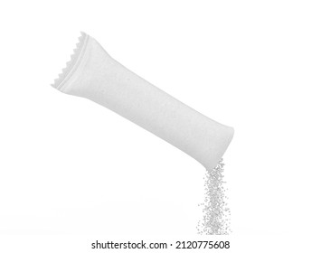 Sugar Stick Sachet Mockup. Isolated Sugar Stick Sachet. 3d Rendering