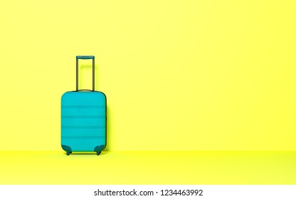 pastel yellow suitcase