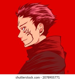 Sukuna Fanart From Anime Jujutsu Kaisen