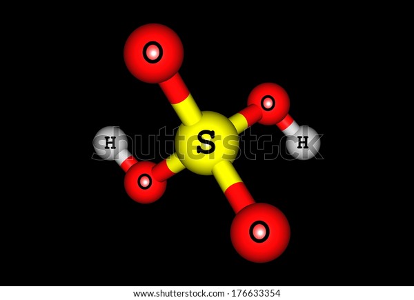 Sulfuric
acid (sulphuric acid) is a highly corrosive strong mineral acid
with the molecular formula H2SO4. It is a pungent-ethereal,
colorless to slightly yellow viscous
liquid.