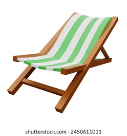 Summer 3d rendering illustration, summer elements