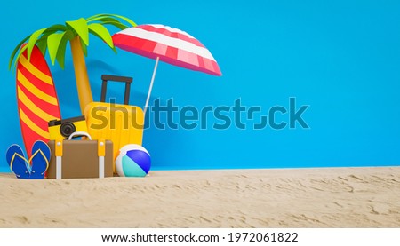 Summer background 3d redering .