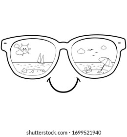 Coloring Pages Sun Glasses Images Stock Photos Vectors Shutterstock