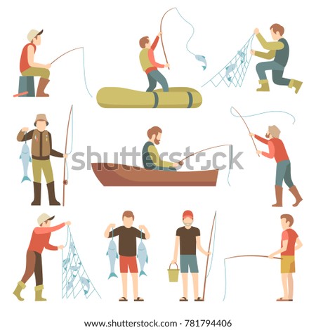 Similar – Image, Stock Photo Art of Fishermen