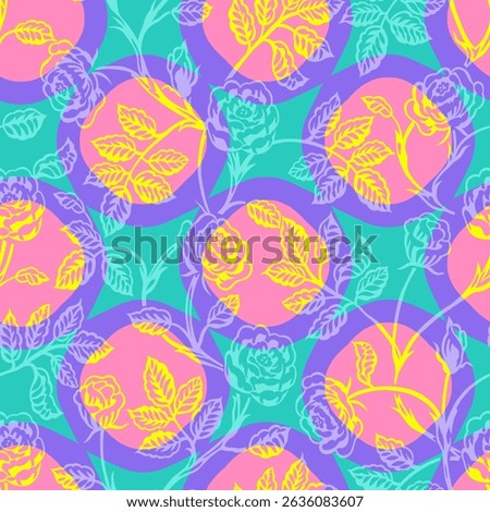 Summer Floral seamless repeat pattern