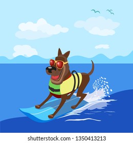 犬 サーフィン のイラスト素材 画像 ベクター画像 Shutterstock