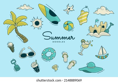 Summer Holiday Flat Objects Collection
