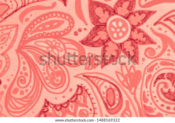 Summer Islamic Flower Pattern Batik Indonesia Stock Illustration