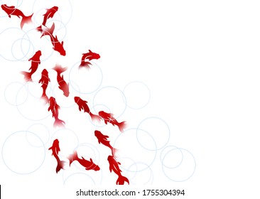 
Summer Japanese Pattern Illustration With Goldfish Motif