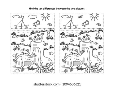 Summer Joy Themed Find Ten Differences Stock Illustration 1094636621 ...