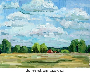 Summer Landscape Oil Painting