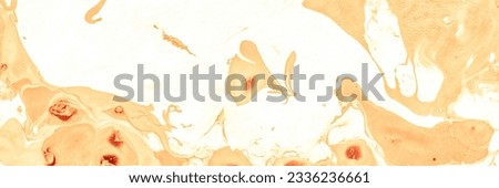 Summer Liquid Oil Print, Orange Colorful Painting . White Artistic Liquid Color Flow, Acrylic Paint Effect, Golden Orange Art .Abstract Bright Classic Banner