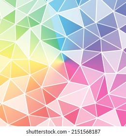 Summer Low-Poly Digital Paper,rainbow Triangle Background.