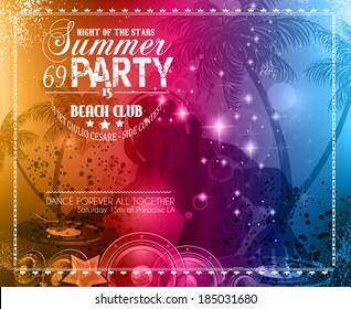 Summer Party Flyer for Music Club events for latin dance. - Powered by Shutterstock