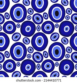 Summer Seamless Magic Evil Eye Pattern For Fabrics And Textiles And Packaging And Gifts And Cards And Linens And Wrapping Paper 