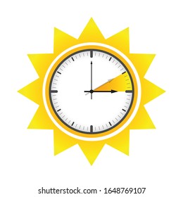 summer time clock daylight saving time sun illustration