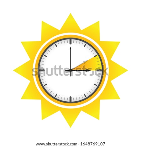 summer time clock daylight saving time sun illustration