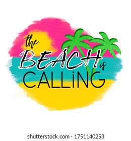 Summer, Tropical, The Beach Is Calling Airbrush, Design