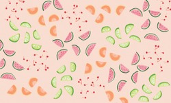 Summery Fruit Salad Pattern Print