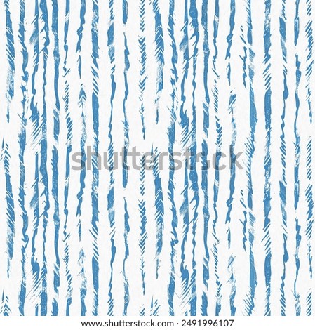 Summery ikat zig zag pattern in painterly brushstroke digital design. Modern coastal living printed chevron textile decor in seamless all over template. 