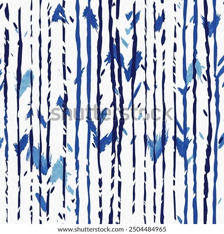 Summery ikat zig zag pattern in painterly brushstroke digital design. Modern coastal living printed chevron textile decor in seamless all over template. 