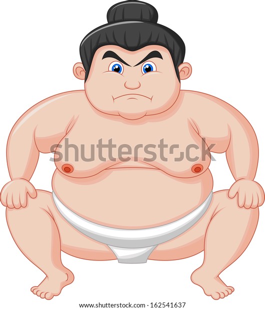 Sumo Wrestler Cartoon Stock Illustration 162541637