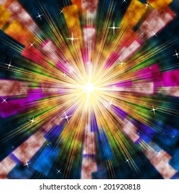 Sun Background Meaning Shining And Multi-Colored Rays 