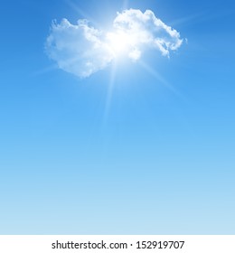 sun in the blue sky