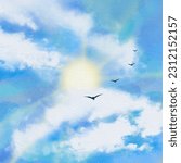 Sun in the clouds. Let