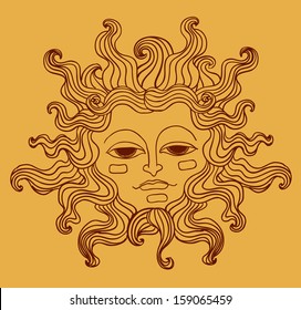 Sun Face Stock Illustration 159065459 | Shutterstock