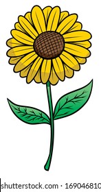 Sun Flower cartoon Illustration